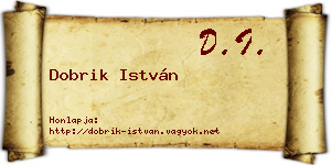 Dobrik István névjegykártya